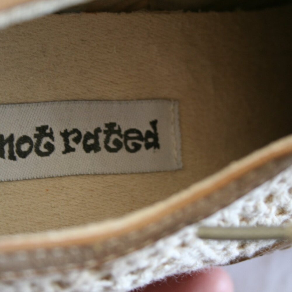 Not Rated Brown and White Lace-up Heels. Size 7.5 - Picture 8 of 11
